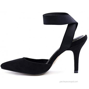 Greatonu Women High Heel Ankle Strap Closed Toe Sandals