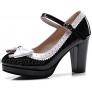 HILIB Woman's High Heel Lolita Shoes Cute Bowknot Mary Jane Shoes