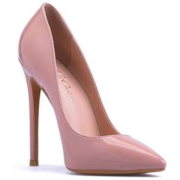 Petit Cadeau Leona Women's Classic & Sexy Pointed Toe Slip on Pumps with 5 Stiletto High Heels. Handmade to Perfection.