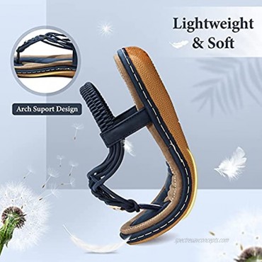 gracosy Women Summer Flat Sandals Beach Sandals for Women with Ankle Strap Elastic T-Strap Flip Flops Comfort Summer Shoes Dressy Thongs Wide Width Casual Open Toe Gladiator Sandal