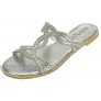 SheSole Women's Sparkle Rhinestone Slides Sandals Flat Summer Beach Wedding Shoes