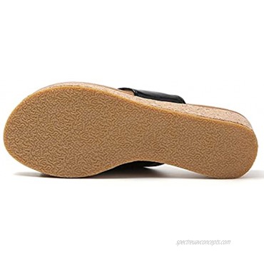 Tilocow Womens Cork Bunion Sandals Platform Bunion Corrector Flat Shoes Comfort Wedge Shoes Toe Ring Slides Flip Flops