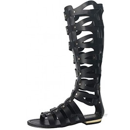 Women's Open toe Knee High Sandals Strap Gladiator Vamp With Back Zipper Closure Outdoor Flat Long Boots