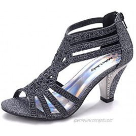 Mila Lady Women's Lexie Crystal Dress Heeled Sandals Kimi25