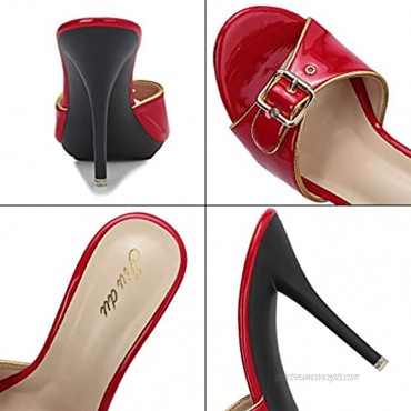 Women's Stiletto Sandals Open Toe Slip On Muels Evening Sexy Dress Backless High Heels Slides
