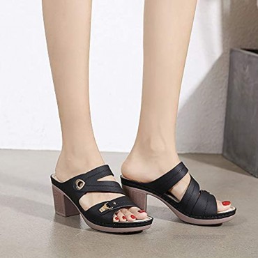 ZAPZEAL Block Heel Shoes Platform Sandals for Women Summer Sandals with Heels Wdege Sandals Open Toe Comfort Fashion Anti Slip Vacation Beach Party Shoes Wide Fit Size 6-10 US