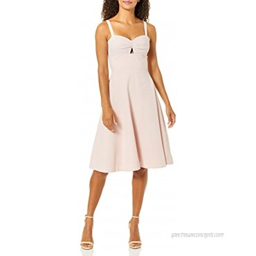 Dress the Population Women's Bianca Sleeveless Cut-Out FIT & Flare MIDI Dress Powder Blush M