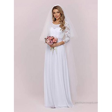 Ever-Pretty Women Elegant 3 4 Sleeve Empire Waist Maxi Bridesmaid Dresses 07412