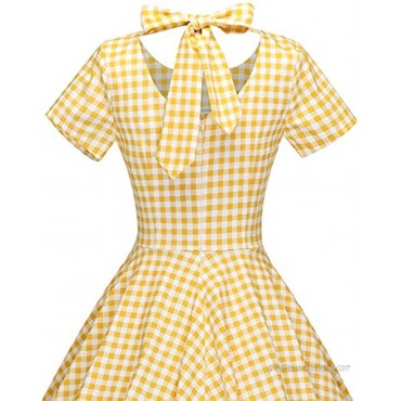 GownTown Womens 1950s Vintage Retro Party Swing Dress Rockabillty Stretchy Dress