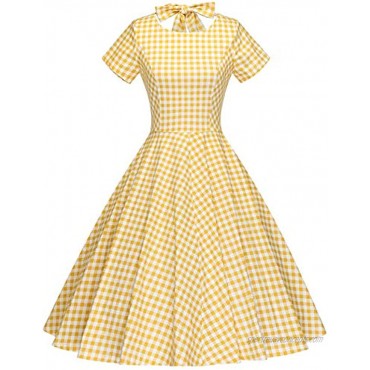 GownTown Womens 1950s Vintage Retro Party Swing Dress Rockabillty Stretchy Dress