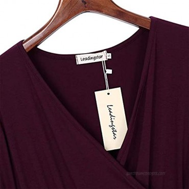 Leadingstar Women's V-Neck A-Line Party Casual Dress