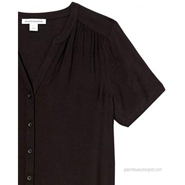 Essentials Women's Short-Sleeve Woven Blouse