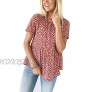 Hibluco Women's Summer Tops Short Sleeve Round Neck Floral Print Shirt Tunic Blouse