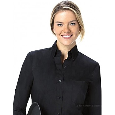 Server Shirts Women’s Button-Down Shirt Long Sleeve Button Down Collar Pocket Style Ava