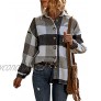 UANEO Womens Casual Plaid Button Down Long Sleeve Wool Blend Shirt Jacket Shackets