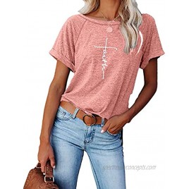 Womens Be Kind Faith Graphic Short Sleeve T Shirts Cotton Casual Oversized Summer Crew Neck Tunic Top