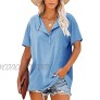 YONYWA Womens Short Sleeve T Shirts Plus Size V Neck Tops Summer Henley Tees with Pocket