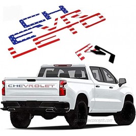 Rear Tailgate Inserts Letters Emblems for Chevy 3D Raised & 3M Adhesive Tailgate Insert Letters Replacement Compatible with 2019 2020 2021 Chevy Silverado American Flag