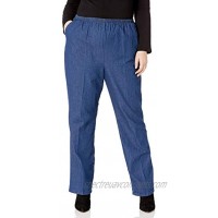 Chic Classic Collection Women's Plus Cotton Pull-on Pant with Elastic Waist
