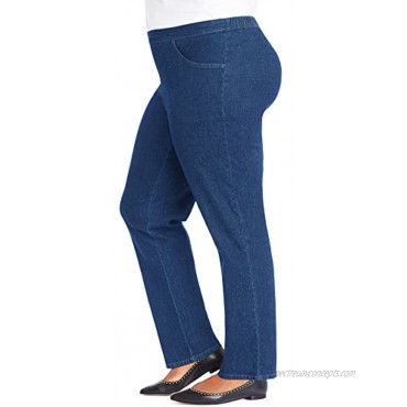JUST MY SIZE Womens 2-Pocket Flat-Front Jeans Average Length 3X Dark Indigo