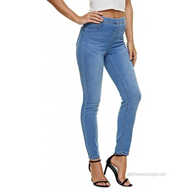 LICTZNEE Jeggings for Women High Waist Stretchy Jeans Slim Fit Leg Pull on Jean with Pockets Soft Breathable Cotton Blend