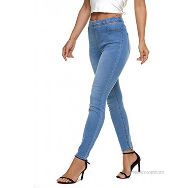 LICTZNEE Jeggings for Women High Waist Stretchy Jeans Slim Fit Leg Pull on Jean with Pockets Soft Breathable Cotton Blend