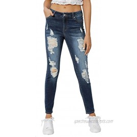 Muhadrs Women's Stretch Skinny Ripped Distressed Jeans Classic Destroyed Hole Jeans