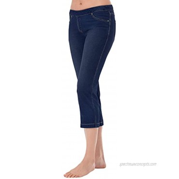 PajamaJeans Capri Pants for Women Stretch Denim Capris for Women
