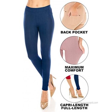 ShyCloset Pocket Jeggings Jeans Leggings Pants Women Bottom Casual Comfy Slim Fit Denim Skinny Stretch Plus Size