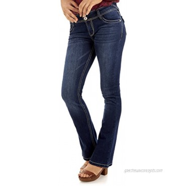 WallFlower Women's Juniors Instastretch Bling Luscious Curvy Bootcut Jeans