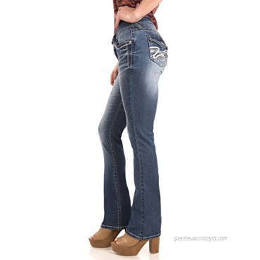 WallFlower Women's Juniors Legendary Stretch Bootcut Denim Jeans Size: 0-24 Plus 28-30-32 Inseam