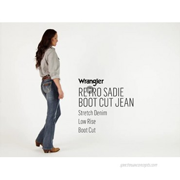 Wrangler Women’s Retro Sadie Low Rise Stretch Boot Cut Jean Medium Blue 1 2X32
