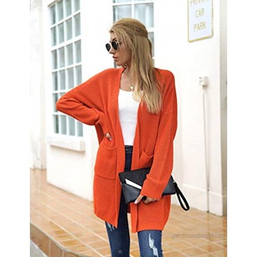 Blooming Jelly Womens Chunky Long Cardigan Sweaters Open Front Oversized Cable Knit Cardigans with Pocket Coat