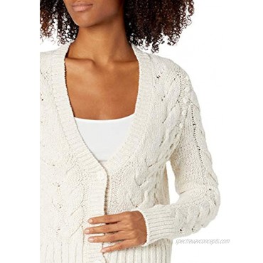 Brand Goodthreads Women's Marled Long Sleeve Fisherman Cable Cardigan Sweater