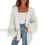 Cicy Bell Women's Open Front Chunky Knit Cardigan Loose Lantern Sleeve Oversized Sweater Coats
