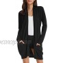 GRACE KARIN Essential Solid Open Front Long Knited Cardigan Sweater for Women