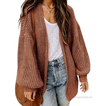 Haloumoning Womens Oversized Open Front Cardigan Sweaters Long Sleeve Casual Chunky Knit Loose Cozy Outwear 2XL