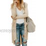 Paitluc Cardigans for Women Open Front Long Knited Cardigan Solid Color S-2XL