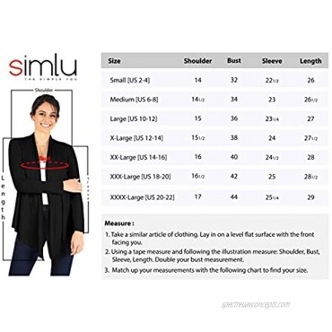 Simlu Open Front Cardigan Reg and Plus Size Lightweight Cardigans for Women Long Sleeves