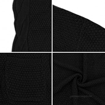 Traleubie Women's Open Front Long Sleeve Boho Boyfriend Knit Chunky Cardigan Sweater