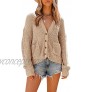 TTshoes Womens Open Front Button Down Cardigan Sweaters Long Sleeve Casual Chunky Knit Loose Cozy Outwear Coat with Pockets