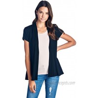 Women Short Sleeve Extra Soft Bamboo Casual Open Front Flowy Lightweight Cardigan Made in USA