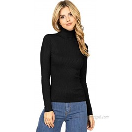 Ambiance Apparel Women's Ribbed Long Sleeve Turtleneck Top