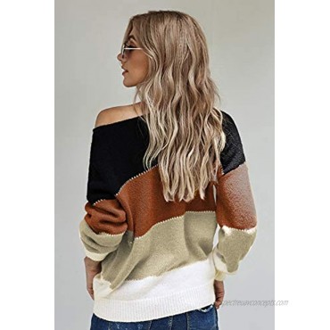 ANCAPELION Women’s Casual Sweater Pullover Winter Basic Sweatshirt Long Sleeve Cozy Knitted Jumper Tops Loose Fit