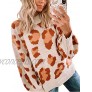 Angashion Women's Sweaters Casual Oversized Leopard Printed Crew Neck Long Sleeve Knitted Pullover Tops for Winter