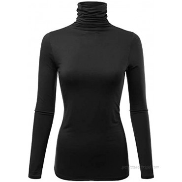 FASHIONOLIC Womens Premium Long Sleeve Turtleneck Lightweight Pullover Top Sweater S-3X Made in USA