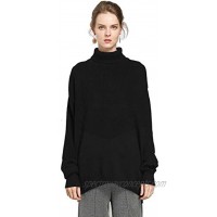 FINCATI Women's Sweater Pullover Turtleneck Cashmere Wool Soft Cozy Ribbed Elbow Oversized Long Sweaters Tunic