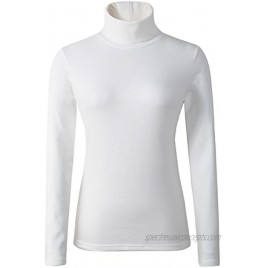 HieasyFit Women's Soft Cotton Turtleneck Top Basic Pullover Sweater