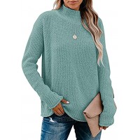 MEROKEETY Women's Long Sleeve Turtleneck Cozy Knit Sweater Casual Loose Pullover Jumper Tops
