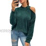 PRETTYGARDEN Women's Velvet Knit Sweater Cutout Long Sleeve Cold Shoulder Loose Warm Jumper Sweaters